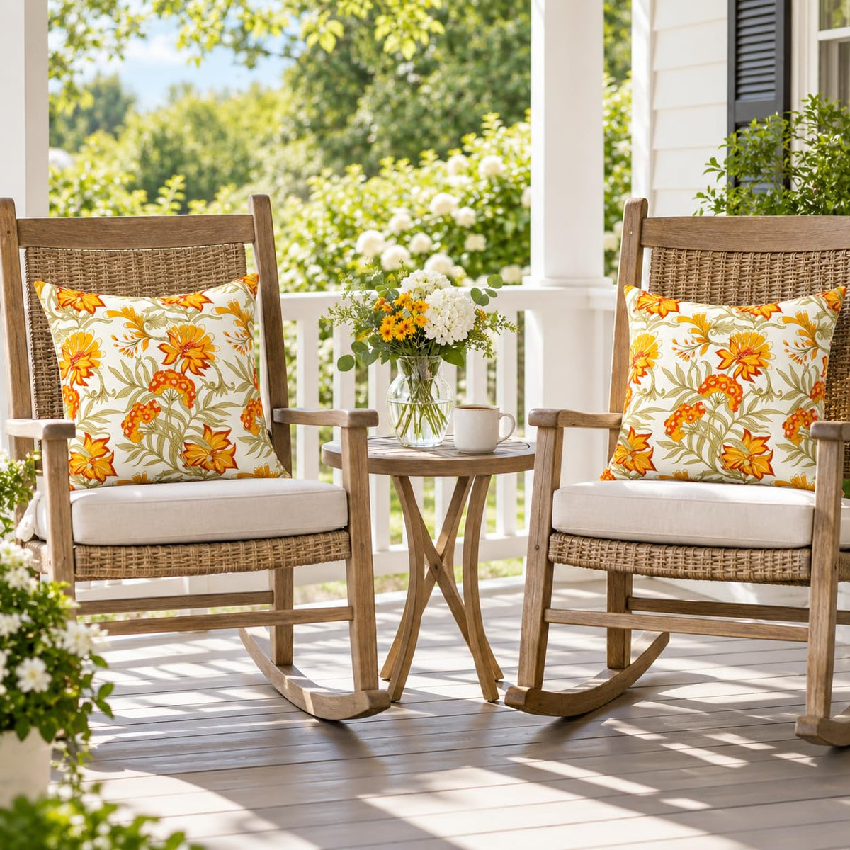 Waterproof Outdoor Throw Pillows with Inserts 18 x 18 Inch