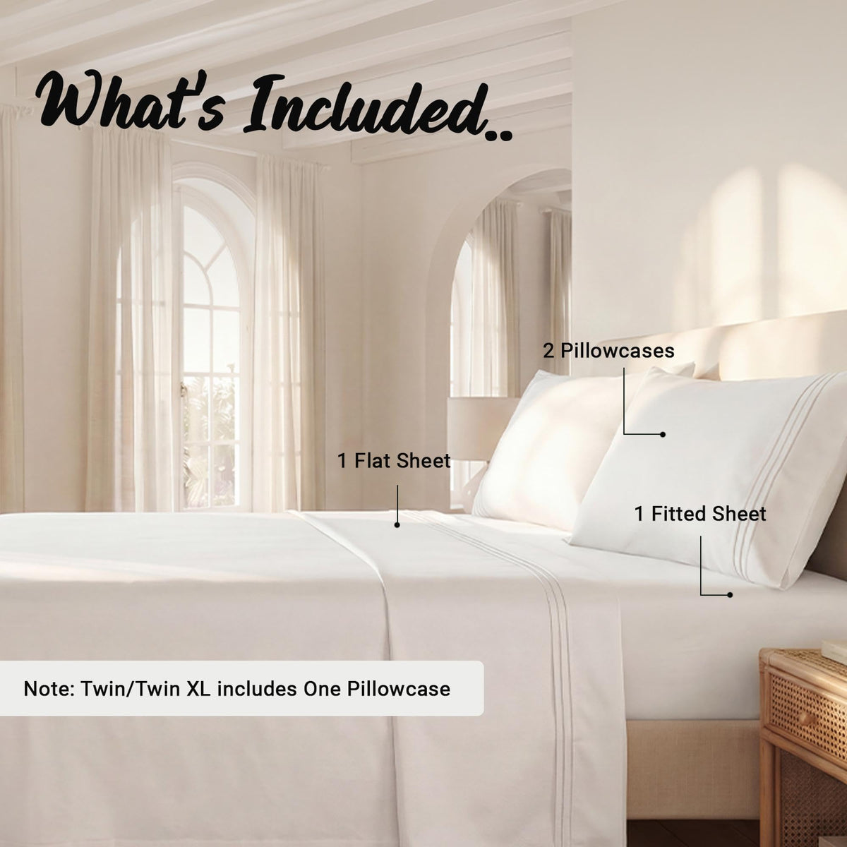 Egyptian Cotton 4 Piece Sheet Set, 650 Thread Count, Eco-Friendly, Sustainable Sheets, Ultra-Soft, Solid, Deep Pocket