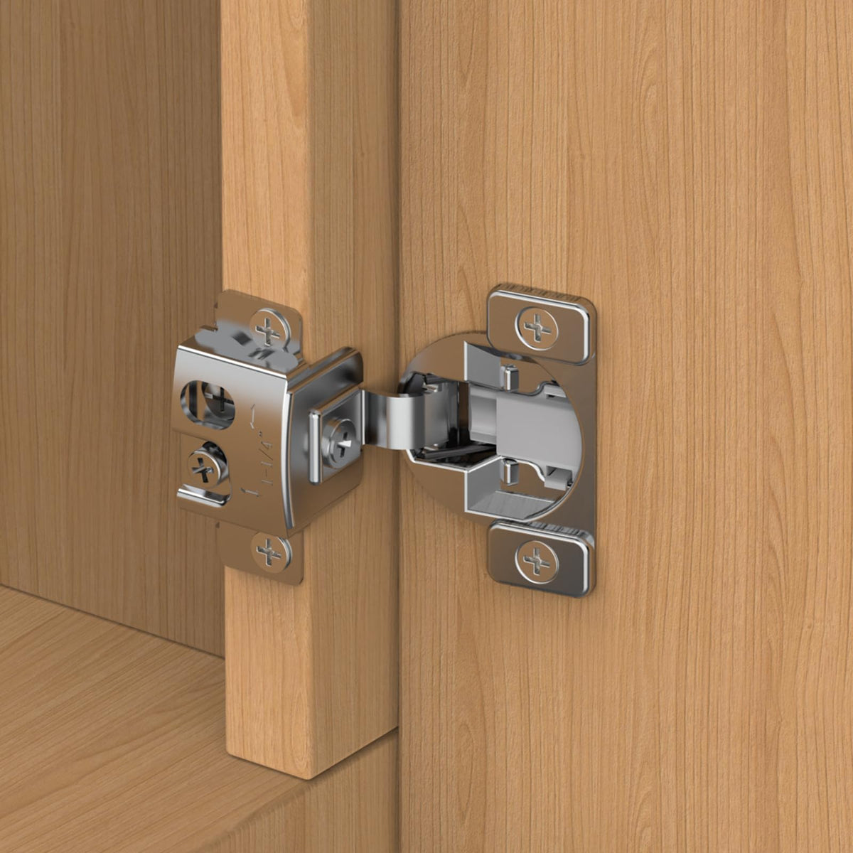 10 Pack Face Frame Cabinet Hinges, 1-1/4" Overlay, Soft Close, 105°