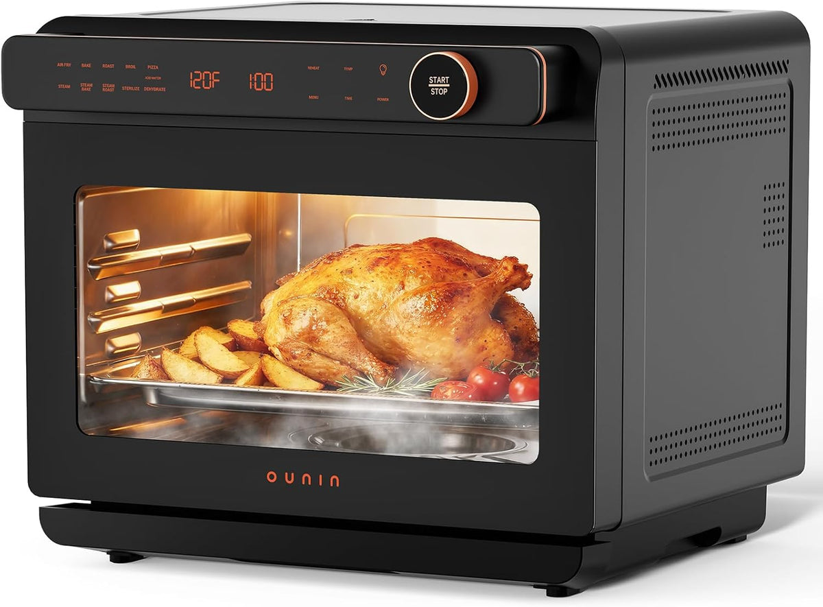 24L Steam and Air Fryer Combo Countertop Oven,11-in-1 Convection Baking and Steam,Bake,Broil,Dehydrate,304 Stainless