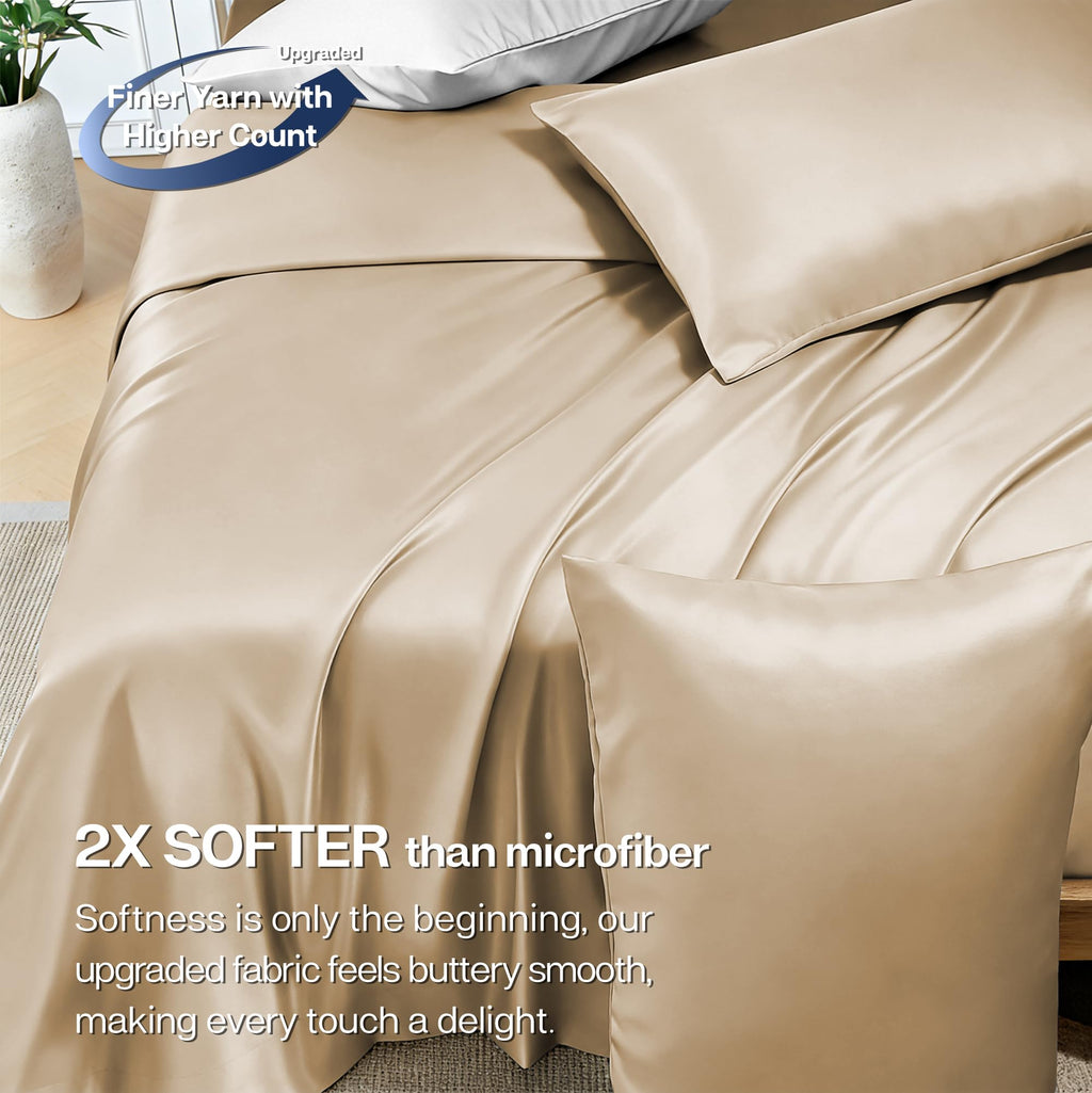 Sheets 3 Pieces, Rayon Derived from Bamboo Blend, Beige