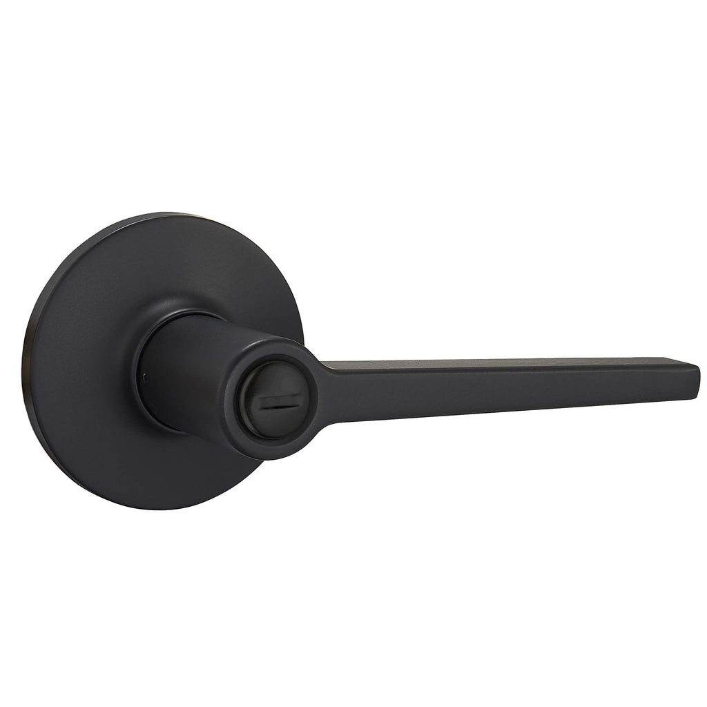 Manchester Privacy Door Lever Bathroom, Interior Locking, Matte Black, 6-Pack