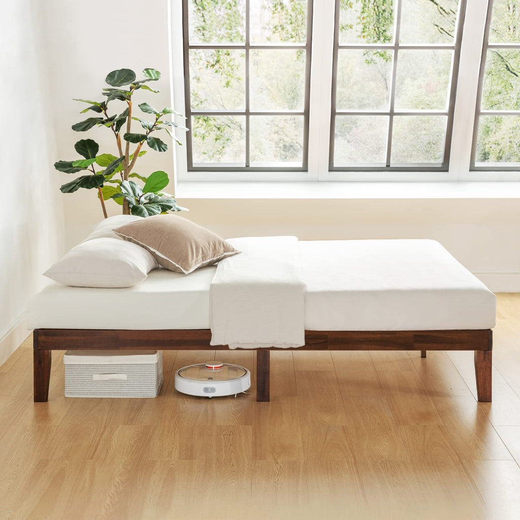 Naturalista Classic 12-Inch Solid Wood Platform Bed | Wooden Slats, No Box Spring Needed, Easy Assembly | Full