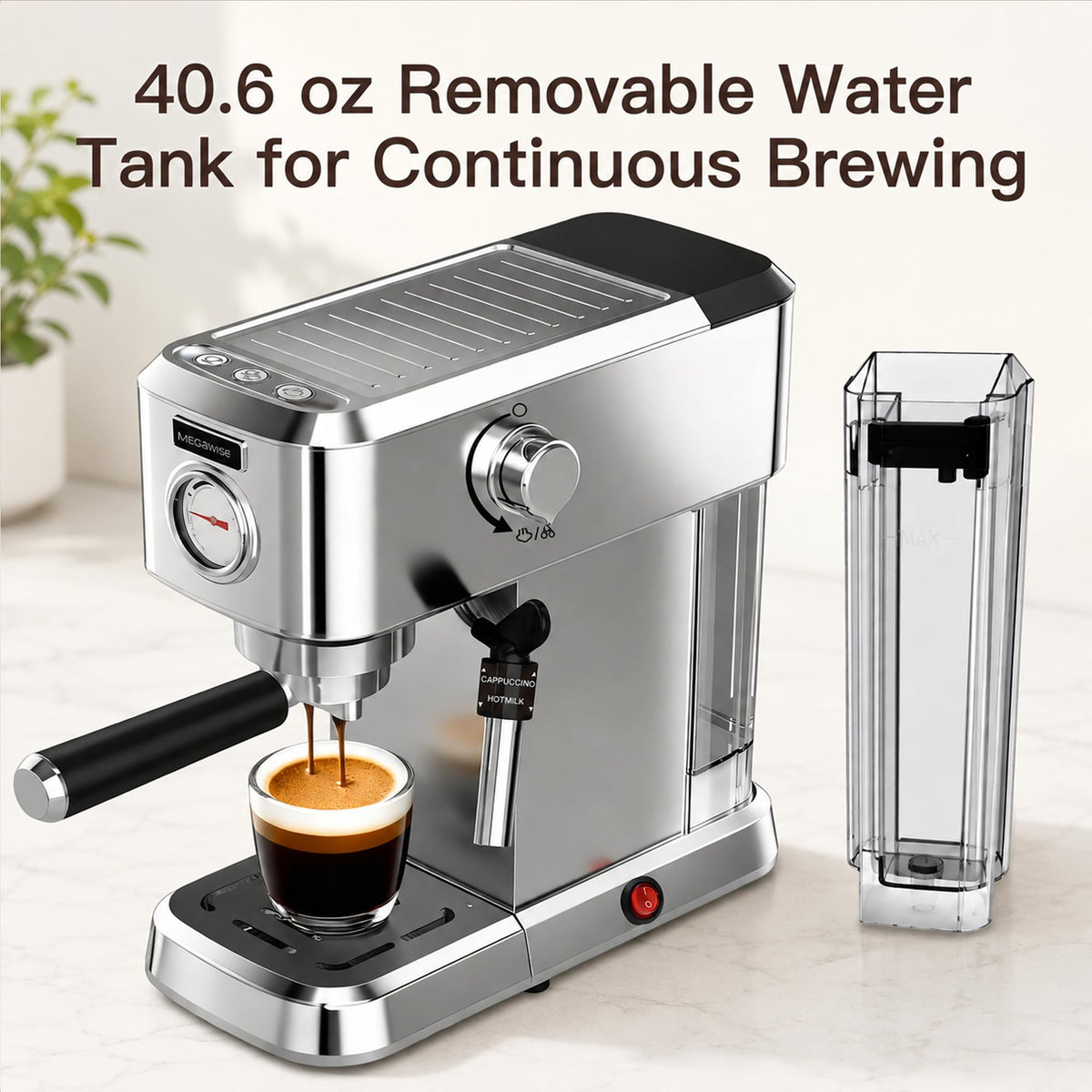 Espresso Machine, 20-Bar Pump Espresso Maker with Milk Frother