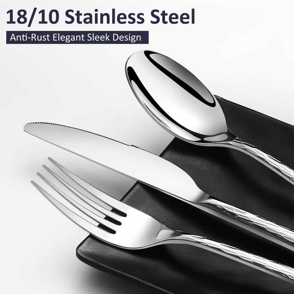 Silverware Set, 20-Piece Heavy-Duty Cutlery Set, 18/10 Stainless Steel Flatware Set for 4,Mirror-Polished Knife