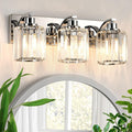 3 Lights Crystal Bathroom Vanity Light Modern Chrome Bathroom Light Fixture Bathroom Lighting Fixtures Over Mirror