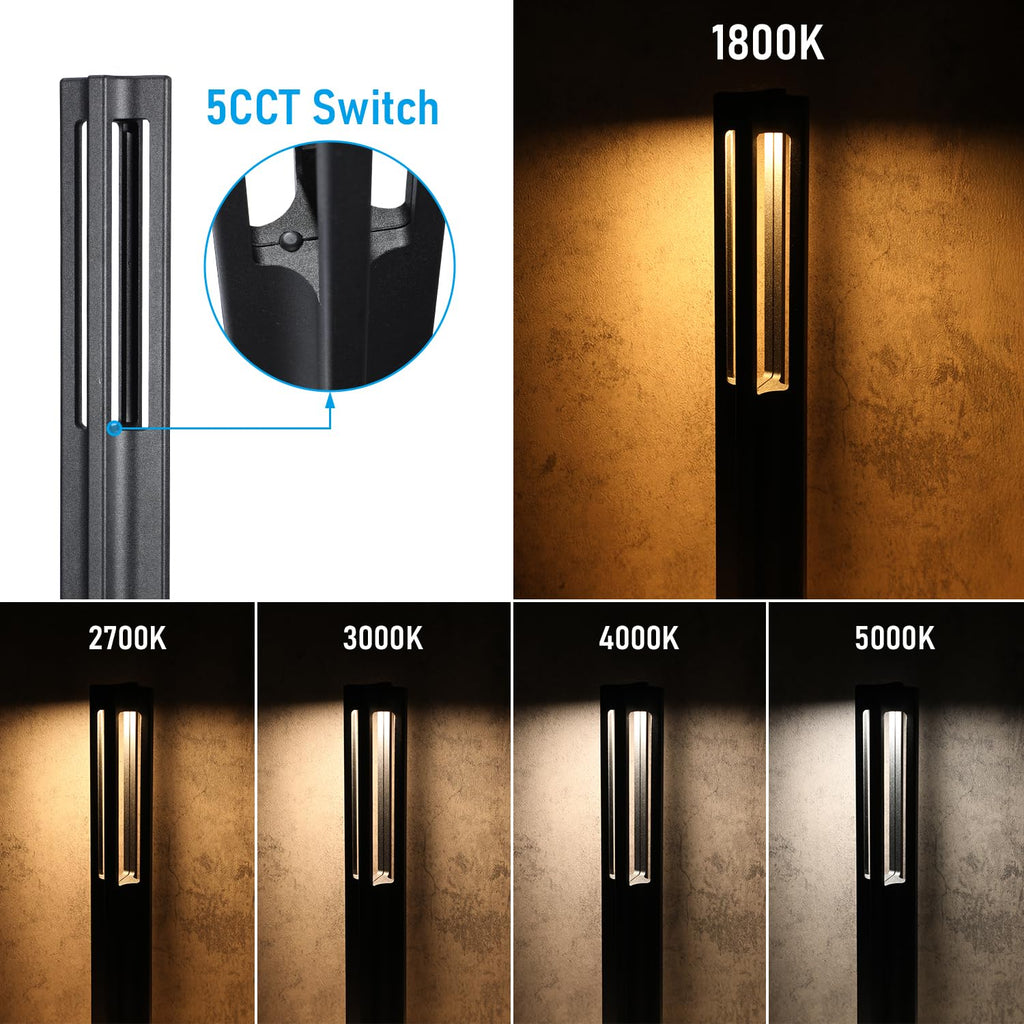 3W 5CCT LED Low Voltage Path Lights Aluminum Black