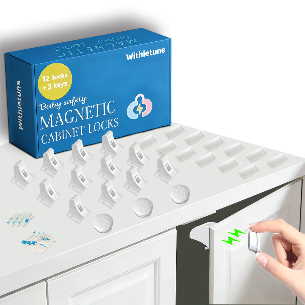 Child Safety Magnetic Cabinet Locks 12Locks & 3 Keys