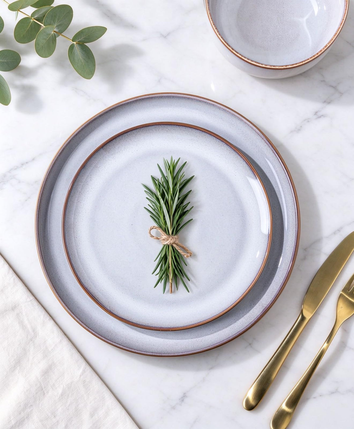 Dinnerware Sets for 4, Ceramic Plates and Bowls Sets (12 Piece)