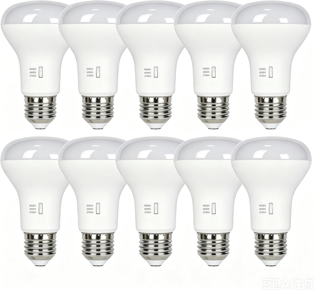 10 Pack 3CCT BR20 LED Bulb, Warm White 2700K LED Dimmable 4000K 5000K BR20 50 Watt 60W Replacement 8W Floodlight LED