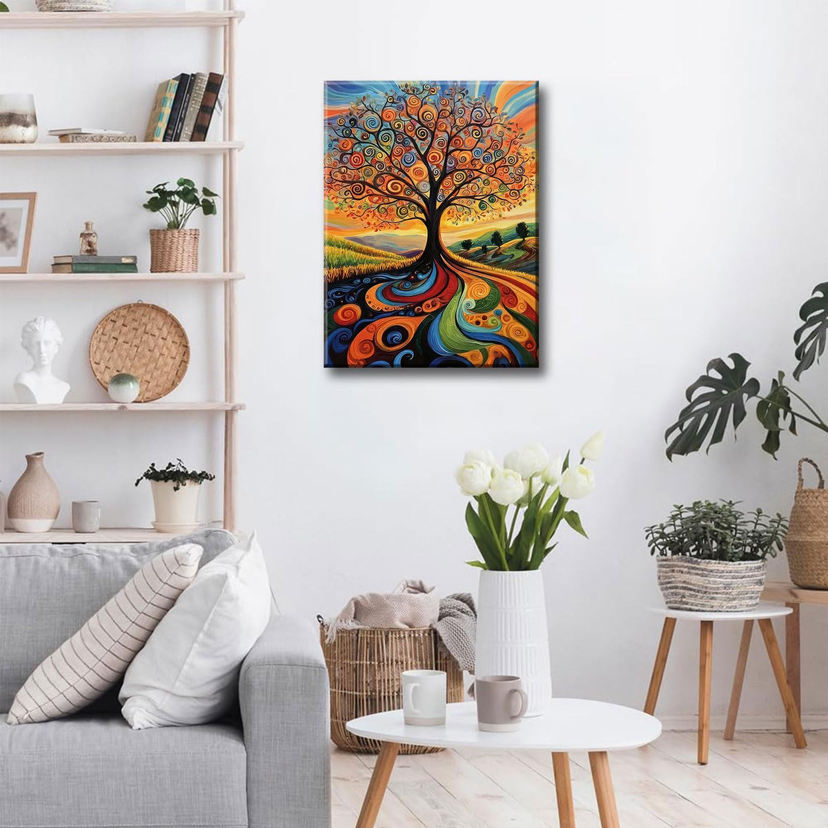 Abstract Tree of Life Canvas Wall Art Colorful Graffiti Tree Decor painting Pictures Modern Landscape Trees Posters