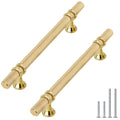 10Pack 5 Inch Knurled and Gold Cabinet Pulls