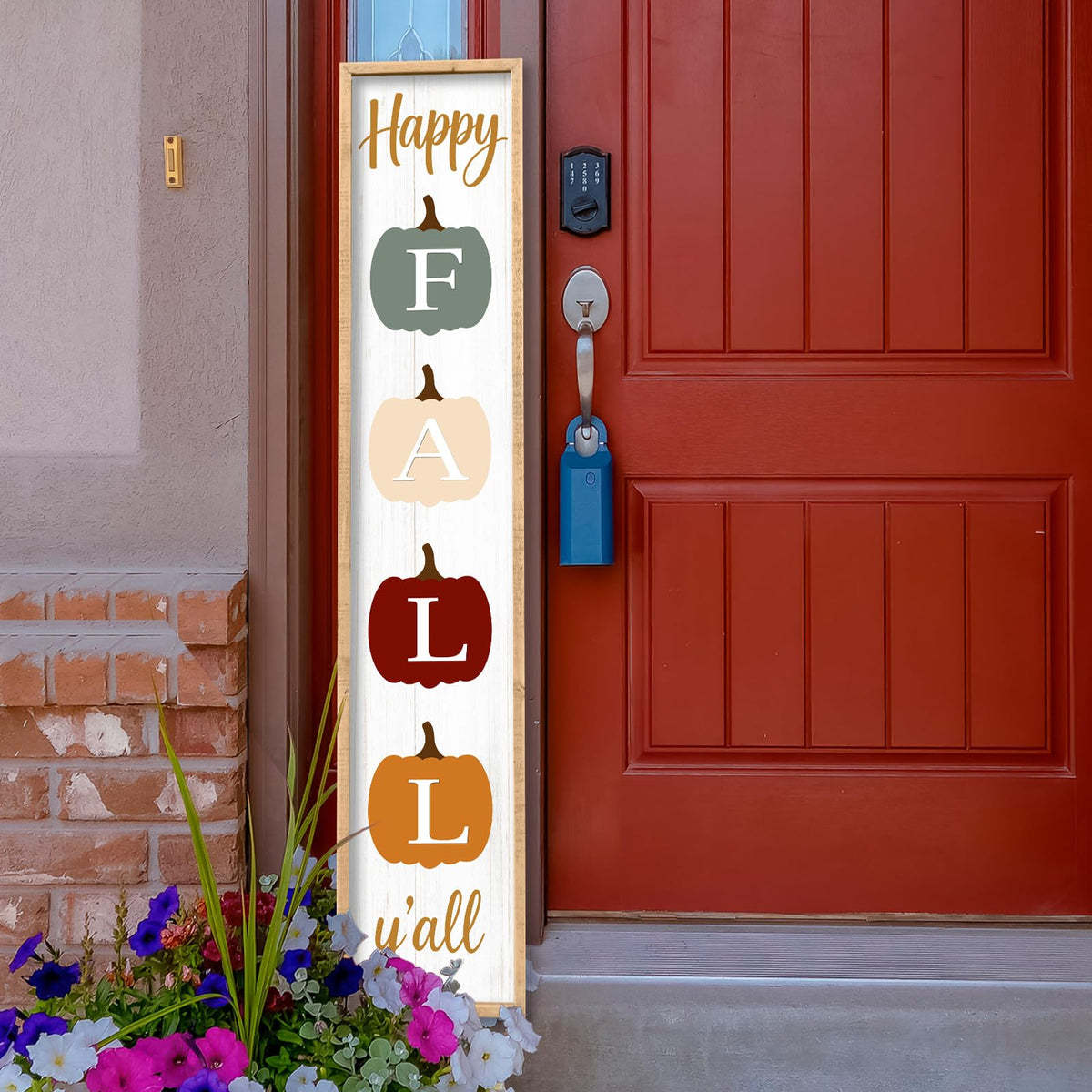 Happy Fall yall Porch Sign, Wood, 45"X9"