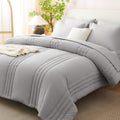 King Size Comforter Set French Grey - 7 Pieces Bed in a Bag