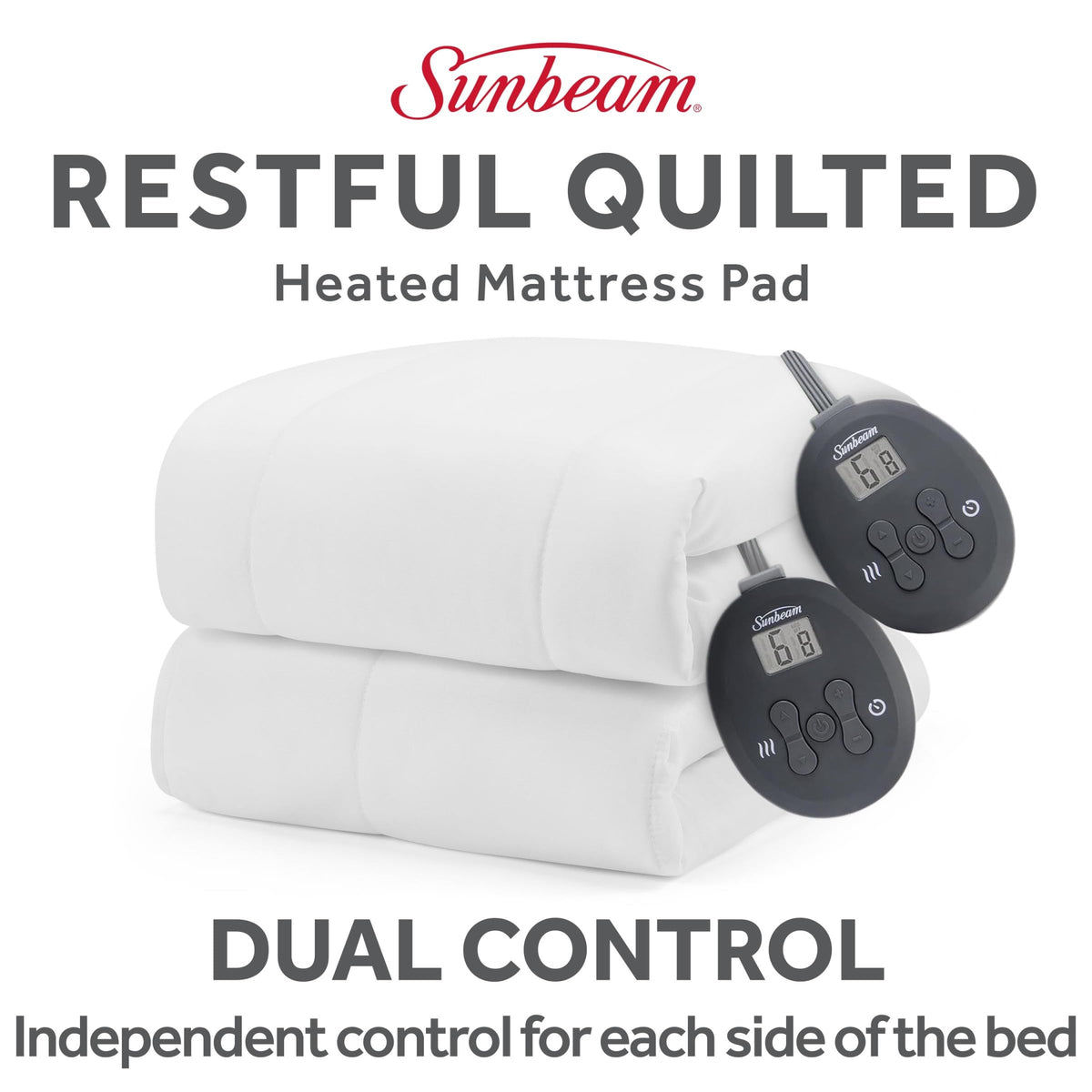 Restful Quilted Heated Mattress Pad, King 80 x 76