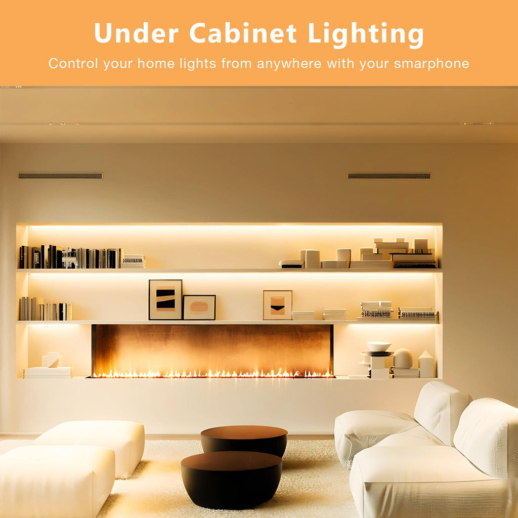 Under Cabinet Lighting Kit,8 PCS White LED Strip Lights with APP
