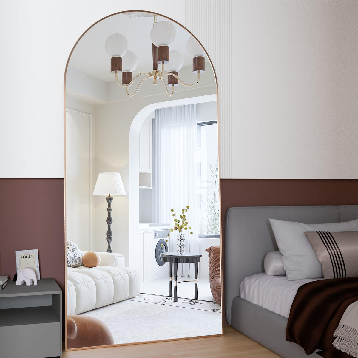 Arched Floor Mirror 76"x34" Gold Arch Full Length Mirror with Stand Large Wall Mirrors Full Body Mirror Standing