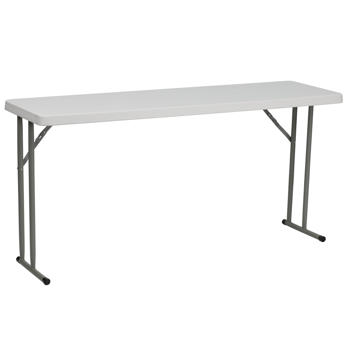 5' White Rectangular Plastic Folding Table