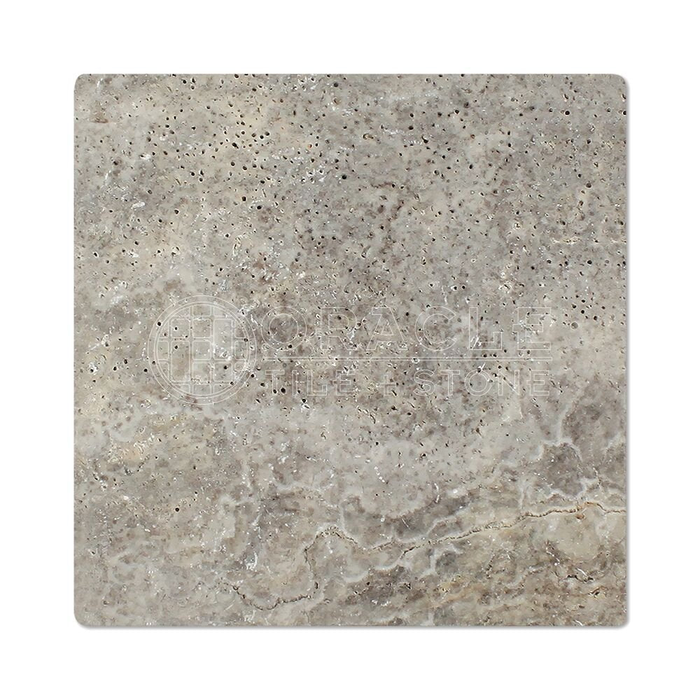 Silver Travertine 12 X 12 Field Tile, Tumbled (LOT of 50 SQ. FT.)