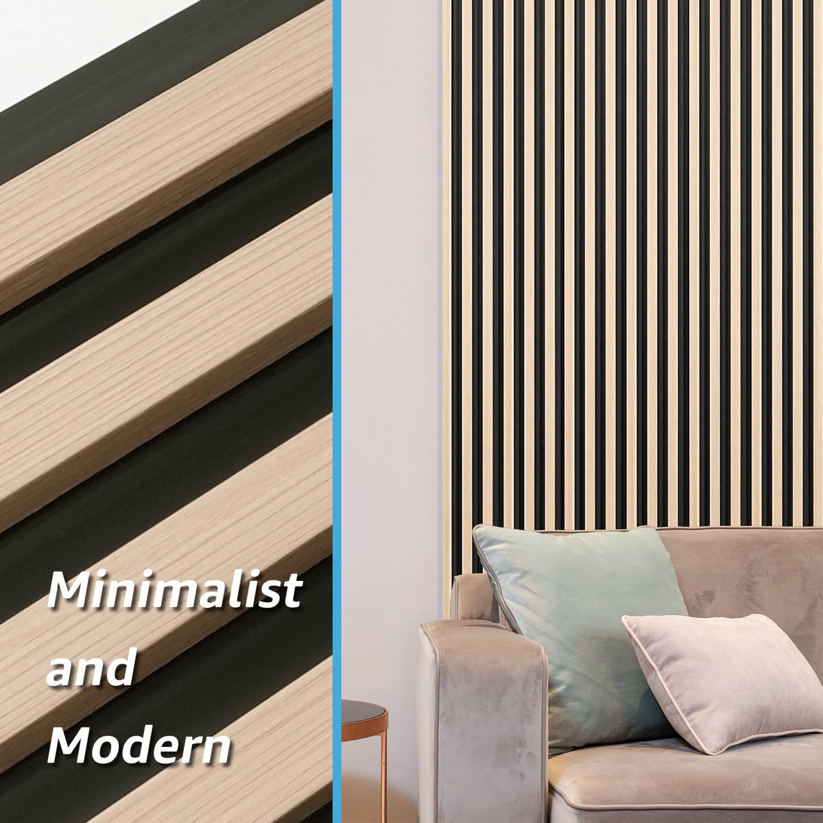 96 x 6 Inch WPC 3D Fluted Wood Textured Slat Wall Panels, 8-Pack, Oak