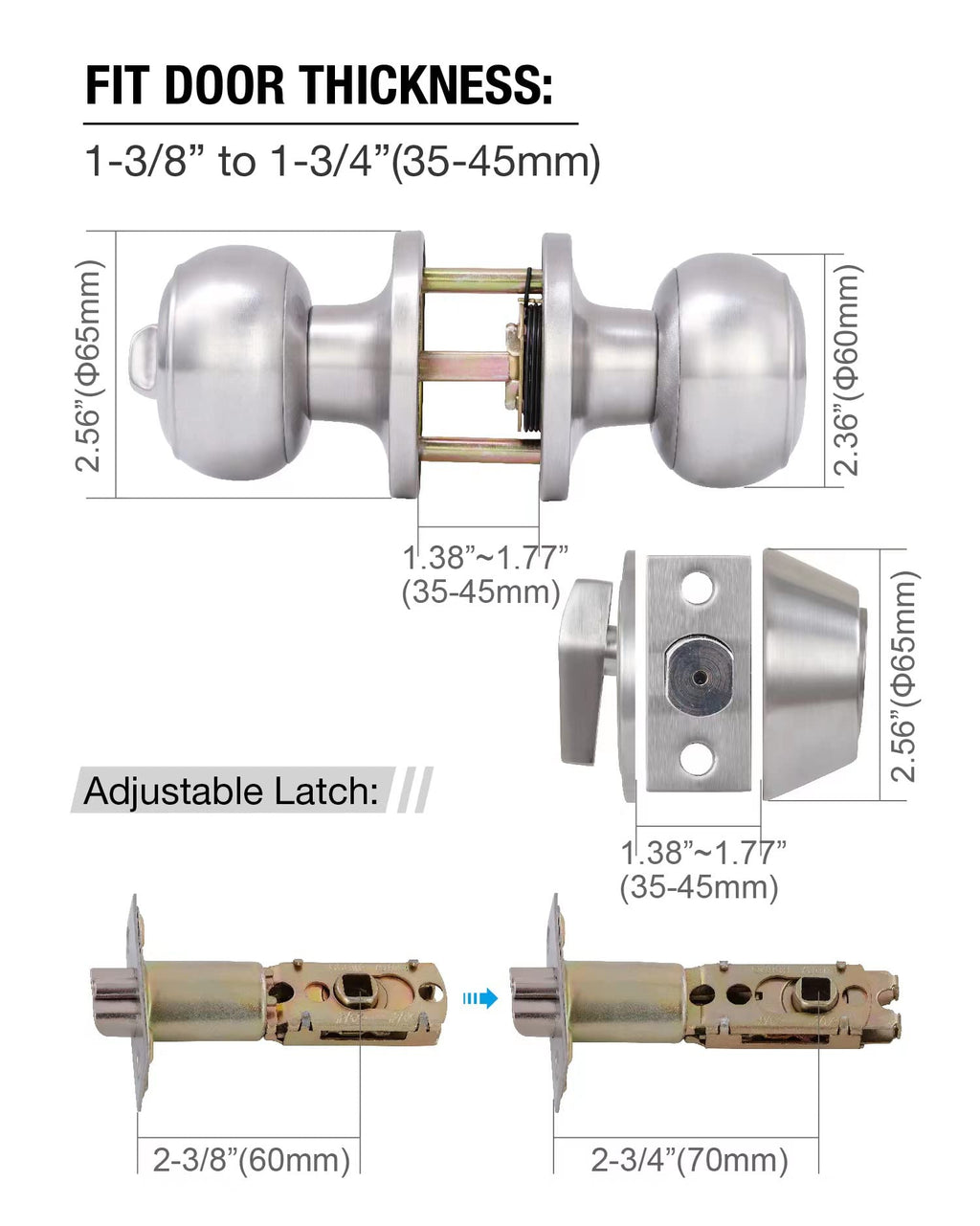 All Keyed Identical Deadbolt Door knob Single Cylinder Deadbolt Lock Combo Set, Classic Satin Nickel Exterior Knobs