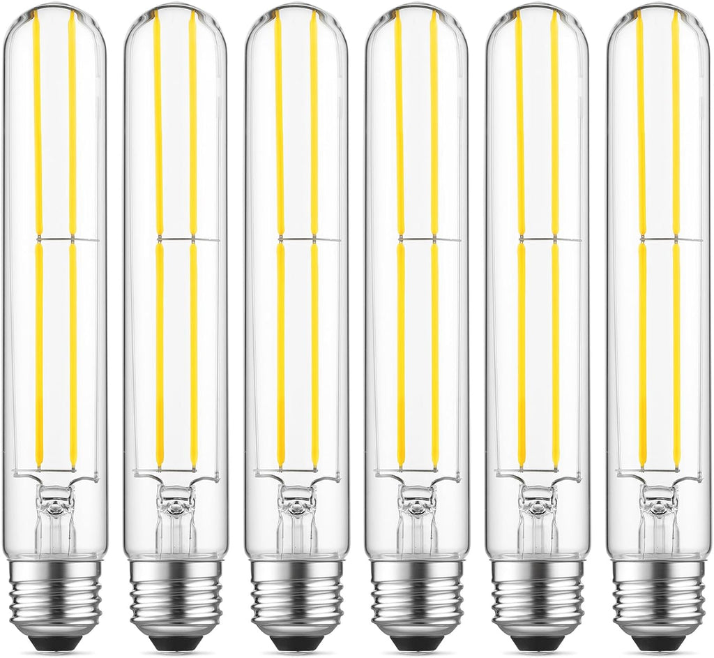 7.3" T10 Tubular LED Light Bulb, 60W Eq, Dimmable, Daylight 5000K, 6-Pack