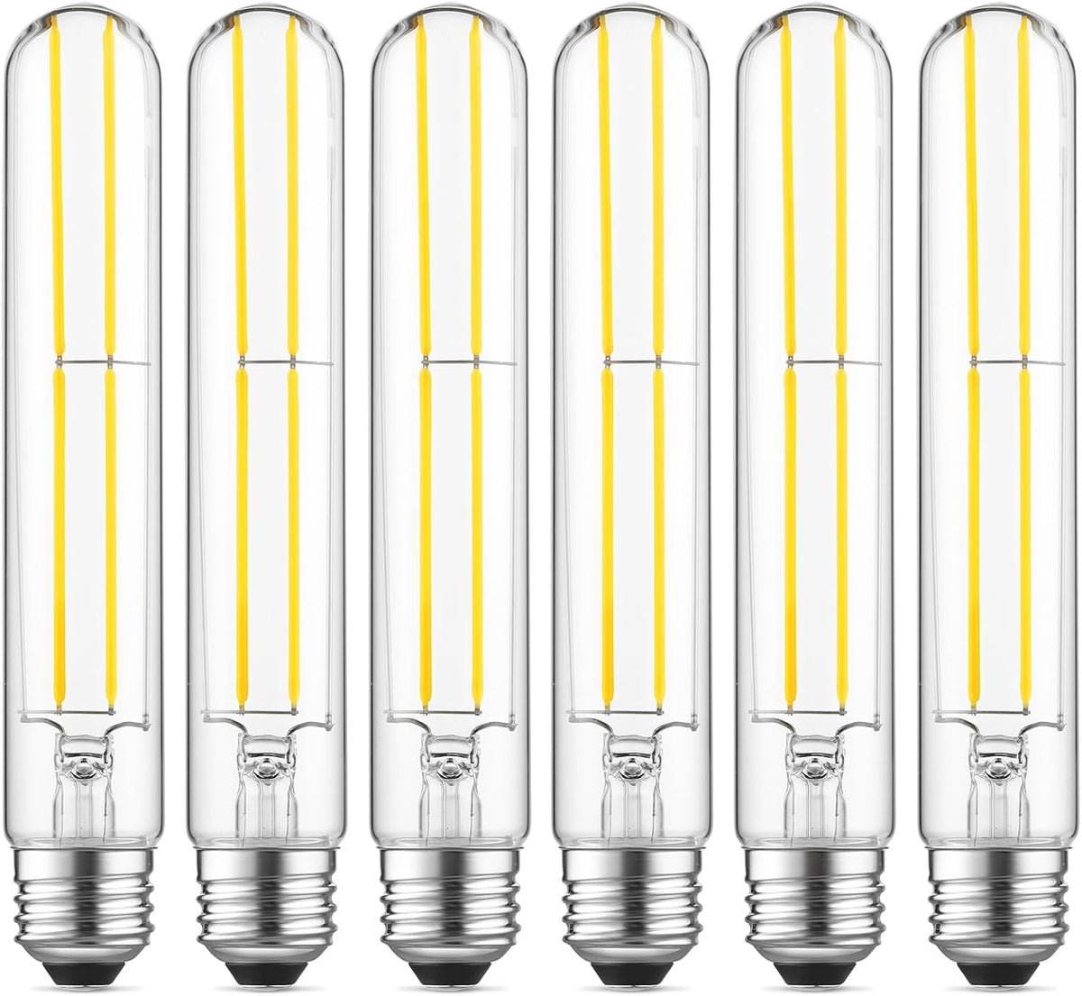 7.3" T10 Tubular LED Light Bulb, 60W Eq, Dimmable, Daylight 5000K, 6-Pack