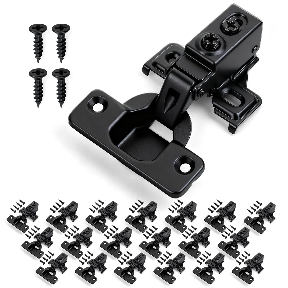 20 Pack (10 Pair) Soft Close Cabinet Hinges, 1/2 Overlay Soft Close Hinges Cabinet, Stainless Steel, Built-in Damper