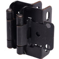 50 Pack Oil Rubbed Bronze Cabinet Hinges for Cabinet Doors (25 Pairs) - 1/2" Overlay Semi-Wrap Self-Closing Face
