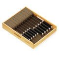 Large Knife Drawer Organizer Bamboo Insert Dock, Kitchen Steak Knives Holder Organizers Block for Drawer in Storage