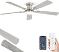 52-Inch Flush Mount Ceiling Fan with Light, App Control, and Remote