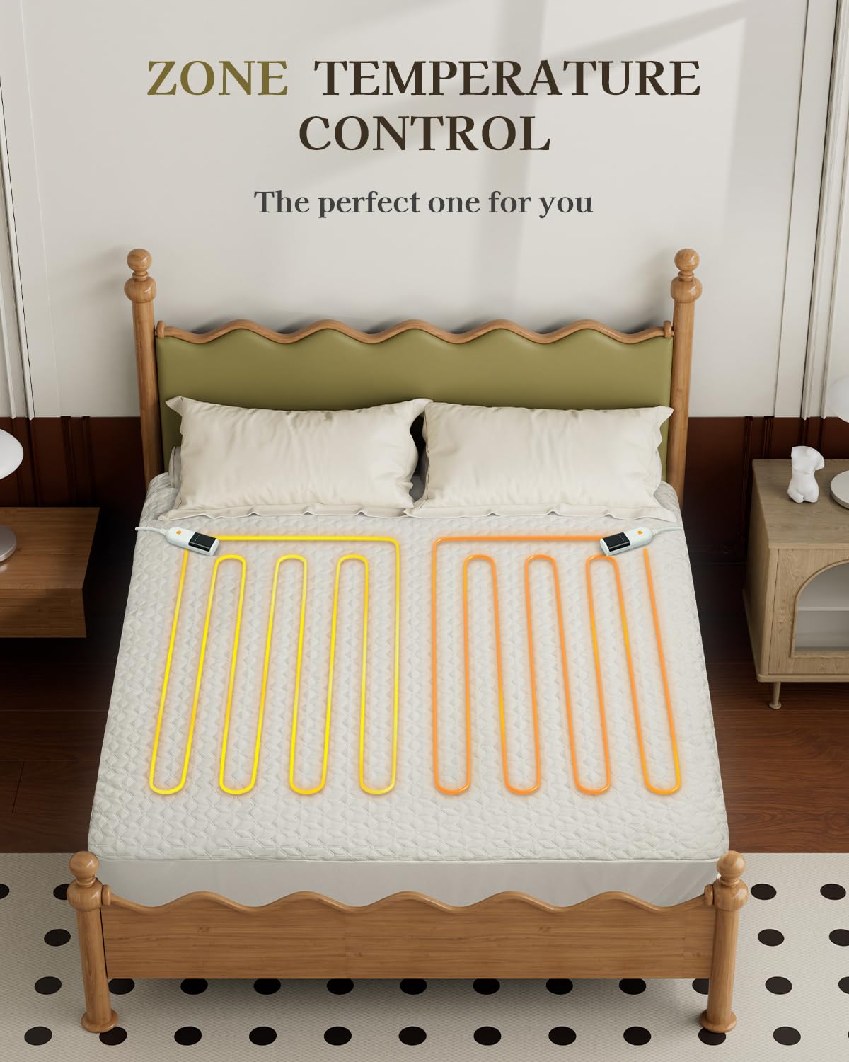 Heated Mattress Pad -Heated Pad for Bed Warmer(White)