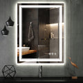 LED Bathroom Mirror, 24x32 Inch Vanity Mirror with Lights, Gradient Front and Backlit Bathroom Mirror with Lights, 3