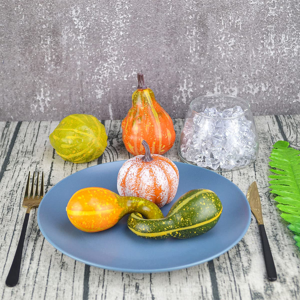 12Pcs Lifelike Simulation Realistic Mixture of Artificial Pumpkins Fake Vegetable Fruit Decoration
