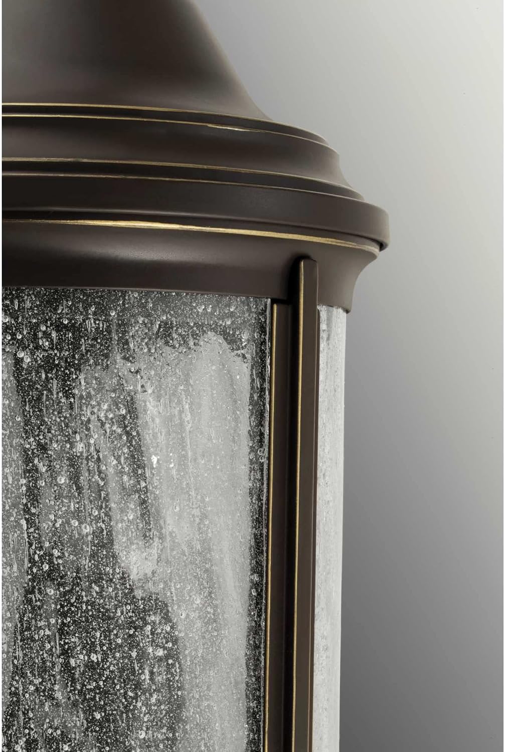 Ashmore Collection 3-Light Water Seeded Glass New Traditional Outdoor Hanging Lantern Light Antique Bronze
