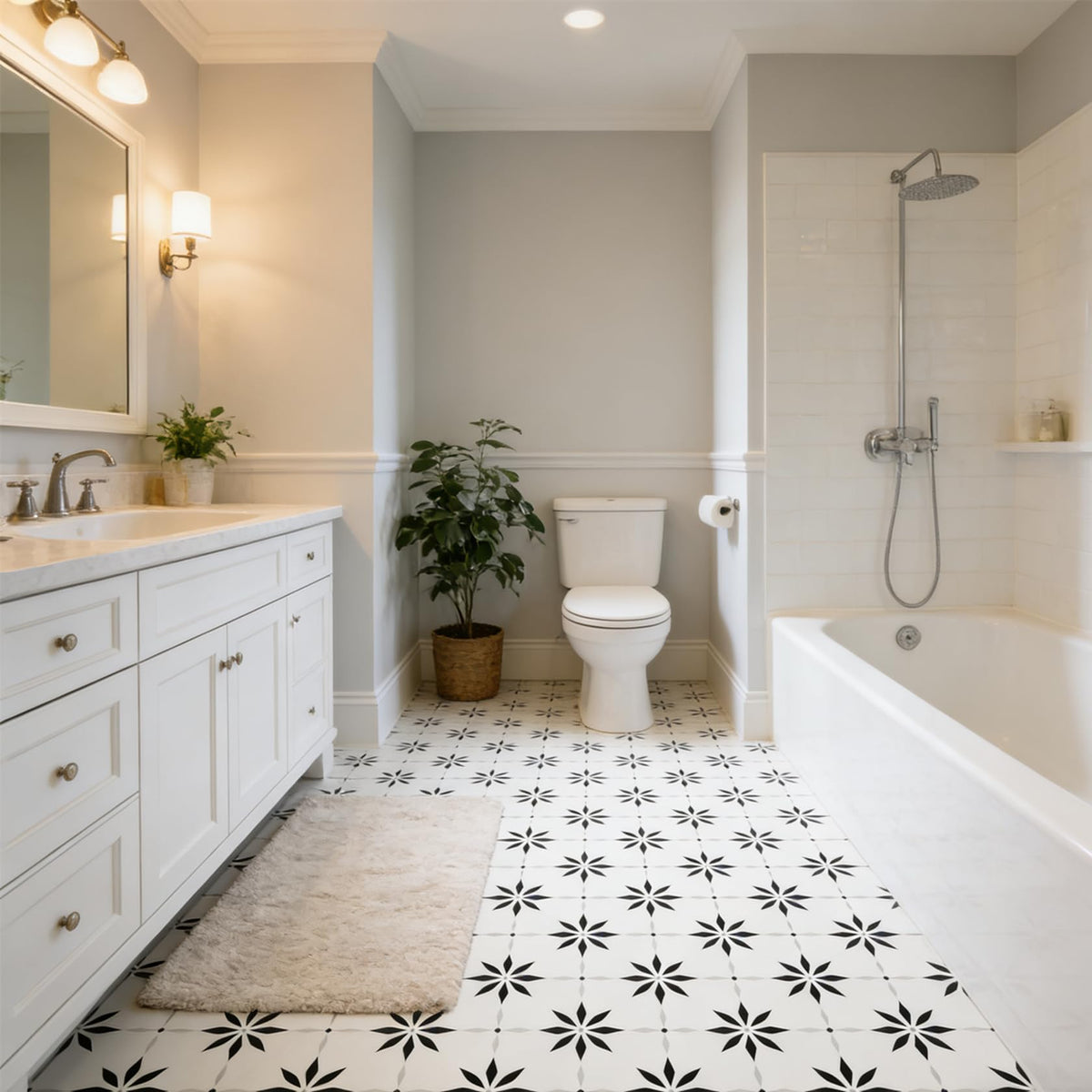 Peel and Stick Floor Tile, 7.9"x7.9" Vinyl Flooring Kitchen, Waterproof Non-Slip Durable Self-Adhesive Easy DIY