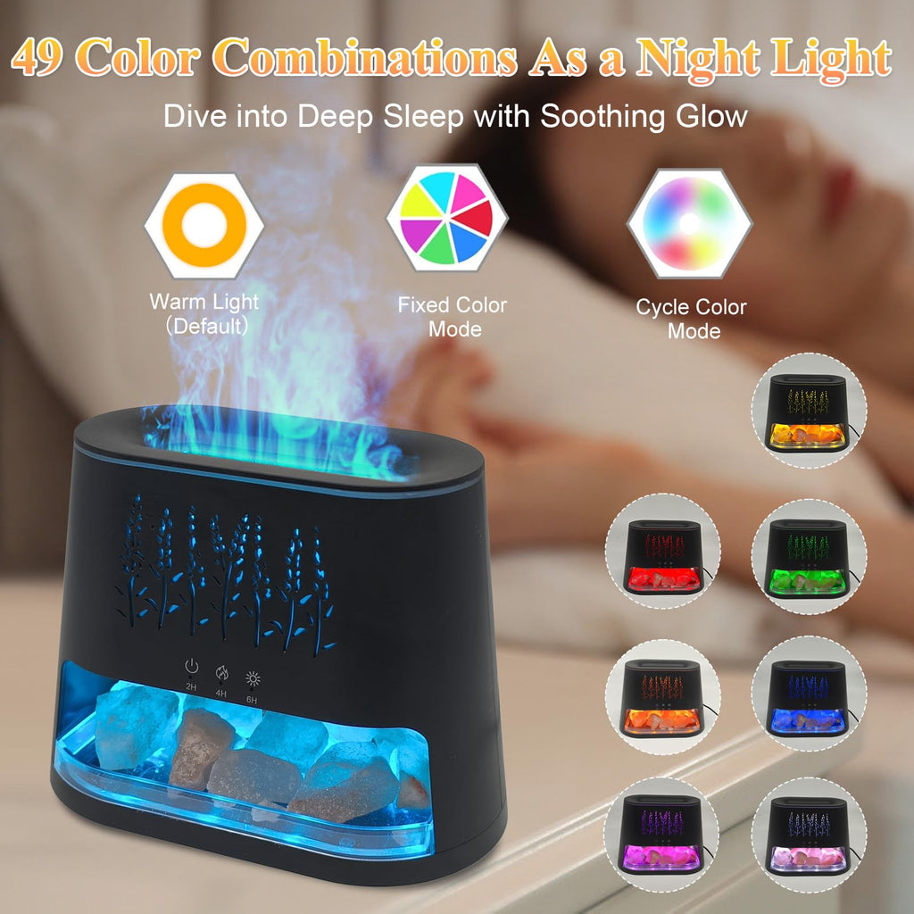 Essential Oil Diffuser Himalayan Salt Lamp, 49 Color Combinations