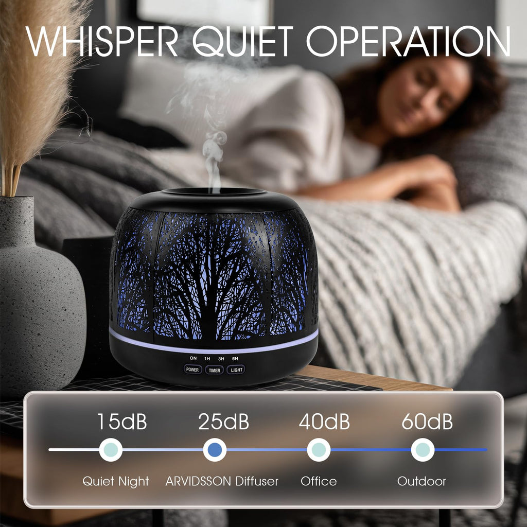 500ml Essential Oil Diffuser, Metal Ultrasonic Diffuser