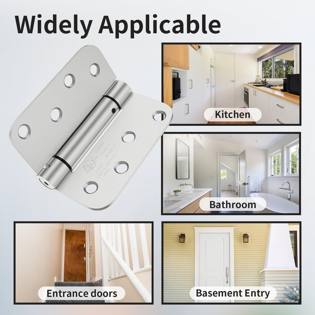 3 Pack Self Closing Door Hinges 4 Inch, Automatic Closing Door Hinge