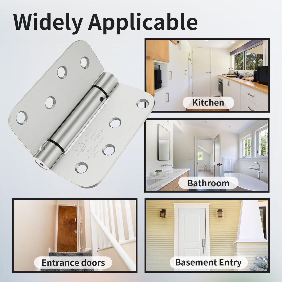 3 Pack Self Closing Door Hinges 4 Inch, Automatic Closing Door Hinge