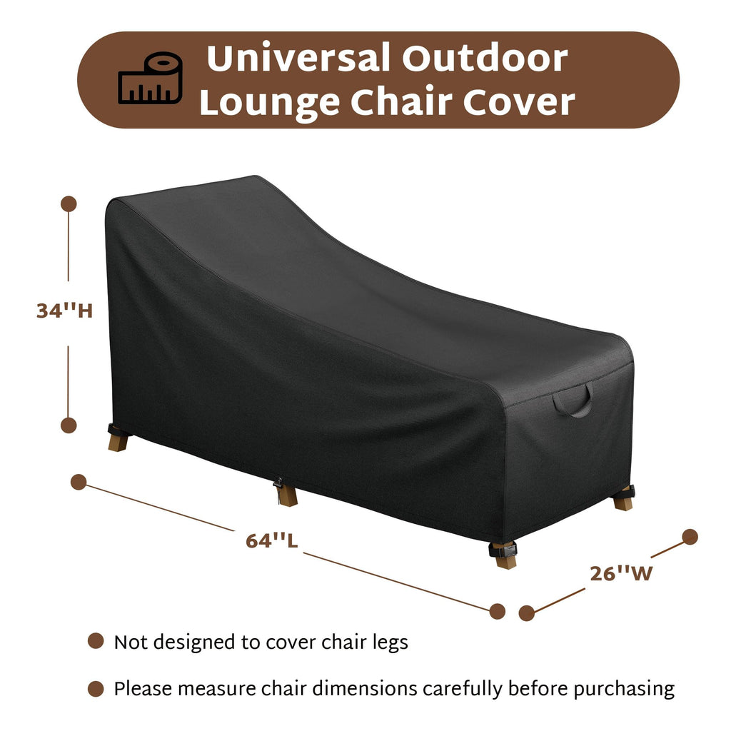 Outdoor Lounge Chaise Chair Cover 64 x 26 x 34 inch, Waterproof Patio Furniture Covers Lawn Pool Chair Cover 1 Pack