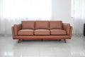 Savoy Full All Around Front and Back Italian Leather Sofa 89" Pure Full Solid Wood Accent Premium Plush Memory Foam