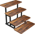 Cupcake Stand for 50 Cupcakes, 4 Tier Wooden Risers Display Stands Stepped Dessert Table Display Set with Metal Frame - Set of 3