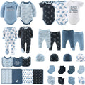 Baby Layette Gift Set for Boys - 30 Piece Layette Set, Newborn to 9 Months Baby Boy Clothes - Elephant Blue