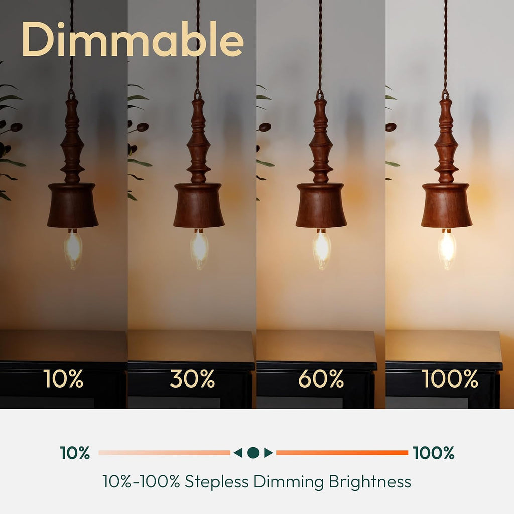 6 Pack Chandelier Light Bulbs 100 Watt Equivalent, 800LM Bright Dimmable LED Light Bulb, E12 Base, 2700K Soft White