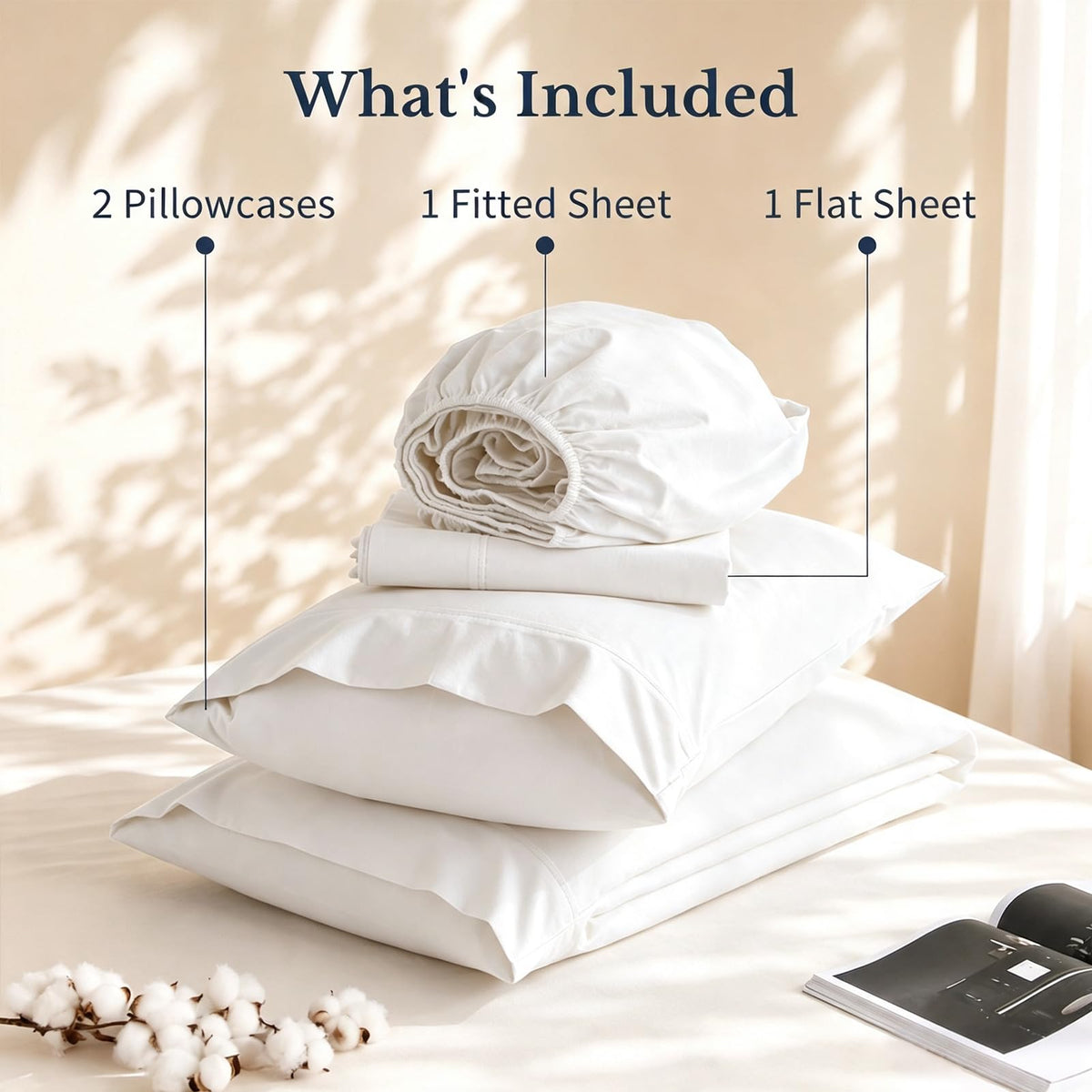 Washed Cotton Sheets, Linen-Like Texture, 16" Deep Pocket