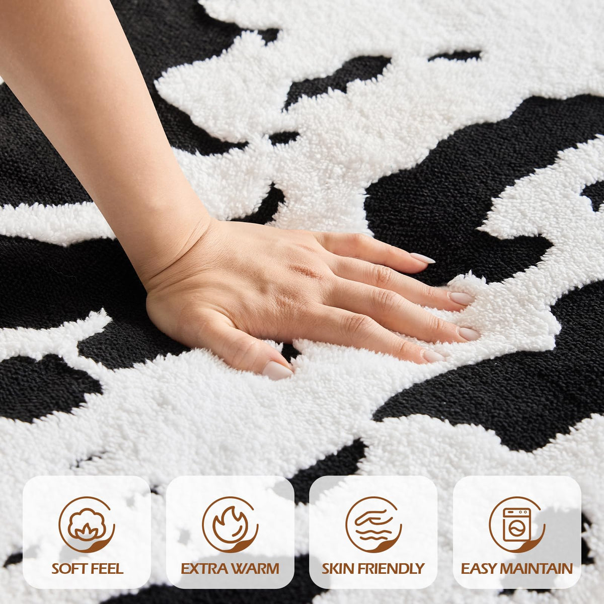 Heated Mattress Pad King Size, Jacquard Cow Pattern Bed Warmer Pad