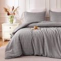 Seersucker Duvet Cover Set, 2 Pieces Boho Bedding Set for All Season 1 Durable and Soft Duvet Cover with 1
