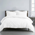 3 Pc White Ruffle Trim Duvet Cover Set King Size-100% Egyptian Cotton 600 TC Frilled, Shabby Chic Bohemian-Vintage