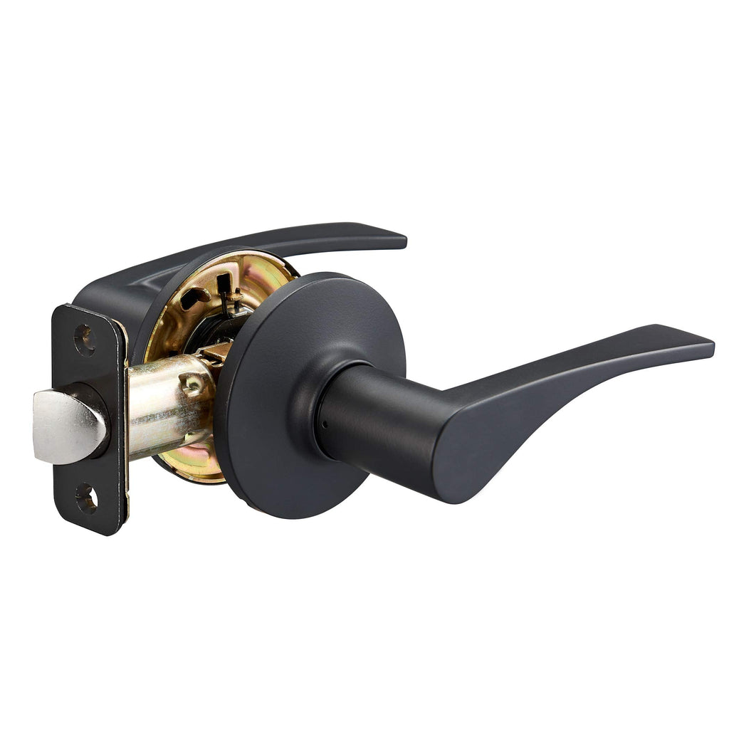 Victorian Easy Installation Passage Door Lever, Matte Black, 1-Pack